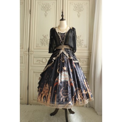 Faeries Daffodil Starry Night Chronicles Print JSK and Black Overlayer Set(Reservation/Full Payment Without Shipping)